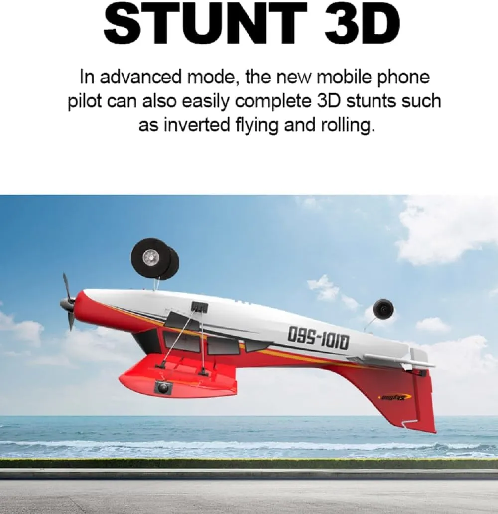 QIDI-560 M7 Off-Road Aircraft 3D RC Plane One-Key Hanging Stunt Fixed Wing with Wind Resistant Flight Control for Beginner and Experienced Ready to Fly RTF(Red)