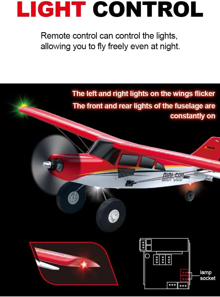 QIDI-560 M7 Off-Road Aircraft 3D RC Plane One-Key Hanging Stunt Fixed Wing with Wind Resistant Flight Control for Beginner and Experienced Ready to Fly RTF(Red)