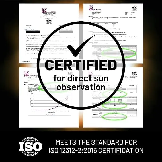 Rainbow Symphony Plastic Solar Eclipse Glasses, CE & ISO Certified, Safe for Direct Sun, Made in USA
