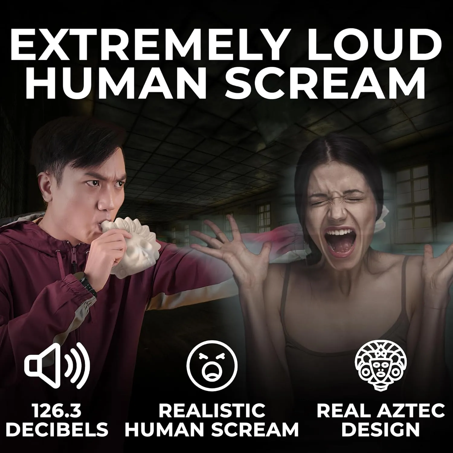 Real Aztec Death Whistle: Loudest Screaming Aztec Death Whistle Apex Predator - Loudest Scream Silbato Azteca At 125  Decibels - Built by the Mayan - ARKAEOLOGY