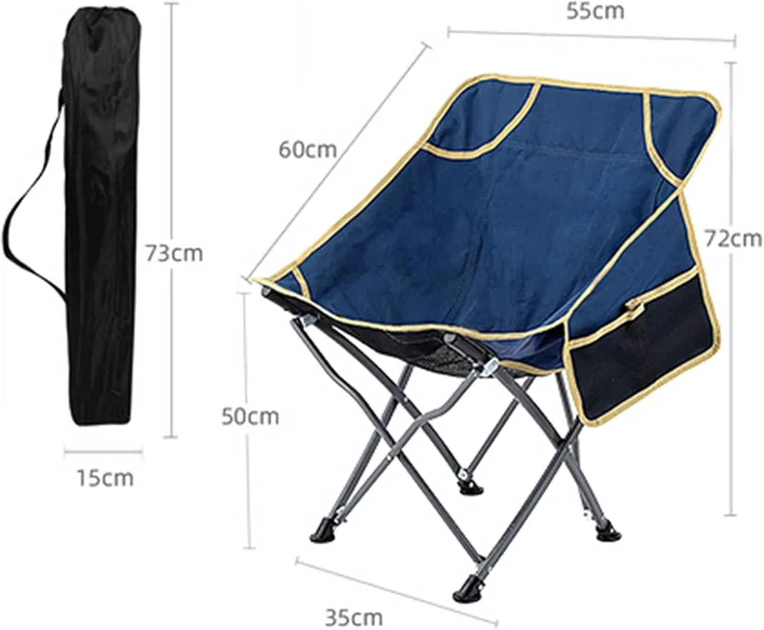 Recliner Chair,Portable Fishing Chair,Outdoor Camping Moon Chair,Foldable Beach Reclining,Safe and Stable,for Picnics,Hiking,BBQ,Garden,Sketching.