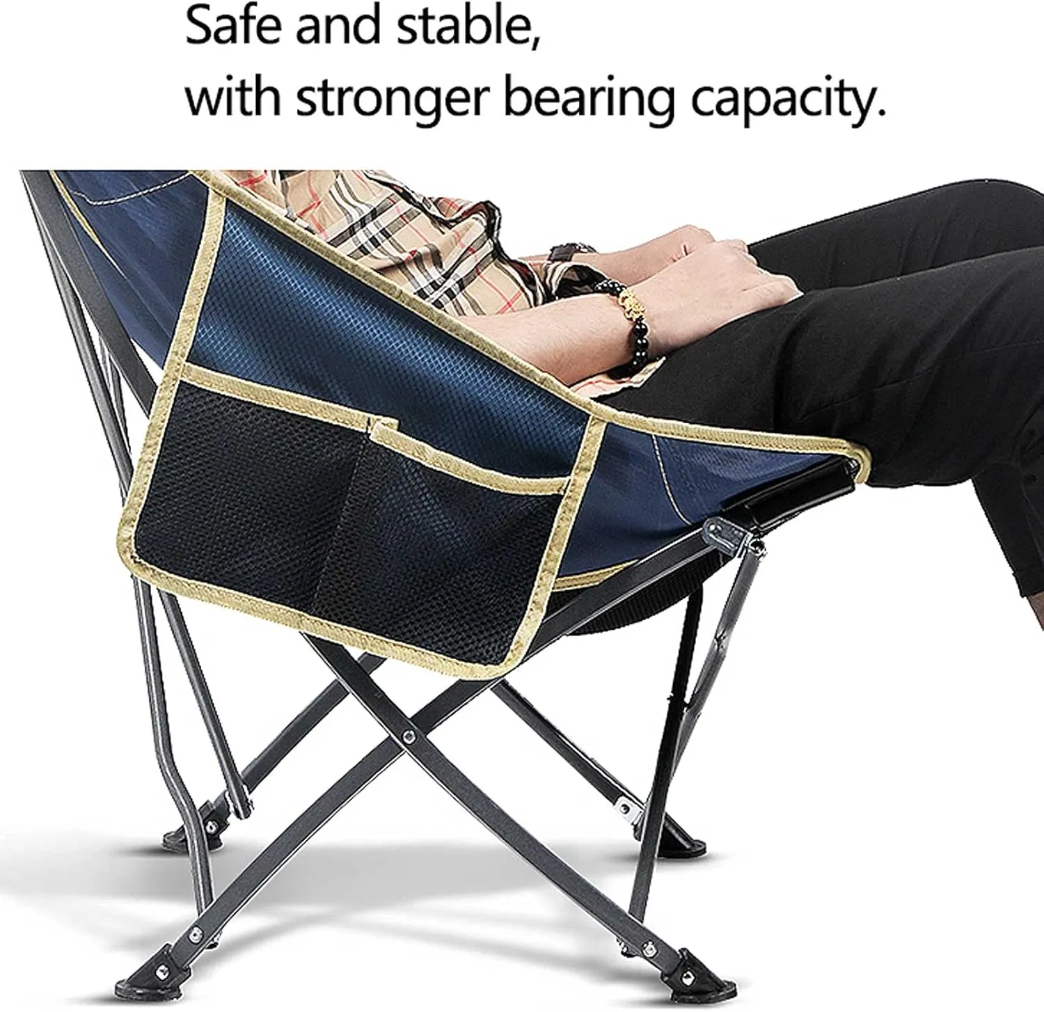 Recliner Chair,Portable Fishing Chair,Outdoor Camping Moon Chair,Foldable Beach Reclining,Safe and Stable,for Picnics,Hiking,BBQ,Garden,Sketching.