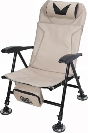 Reclining Fishing Chair, Foldable Fishing Chair for Adults, Outdoor Folding Chair with Storage Bag, Hunting Chair Seat with Oxford Cloth, Adjustable Height Khaki