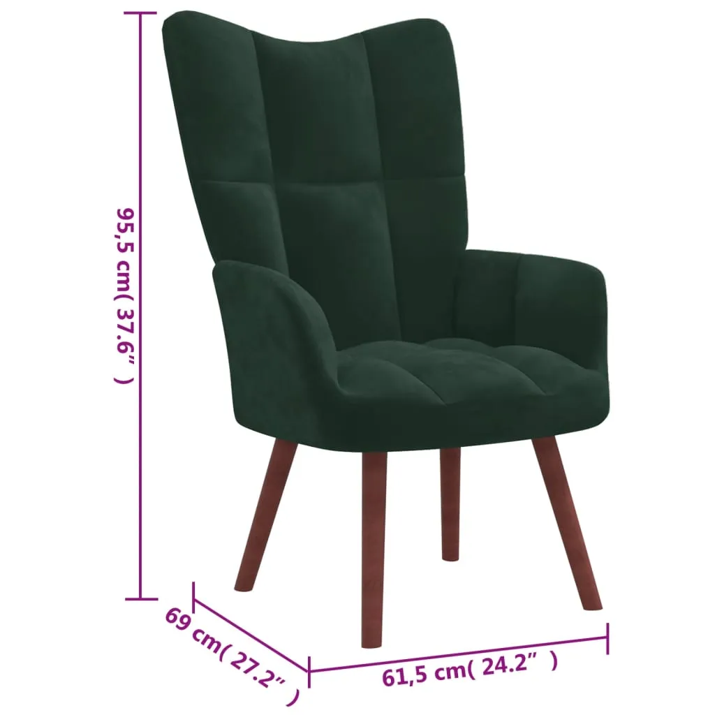 Relaxing Chair Dark Green Velvet
