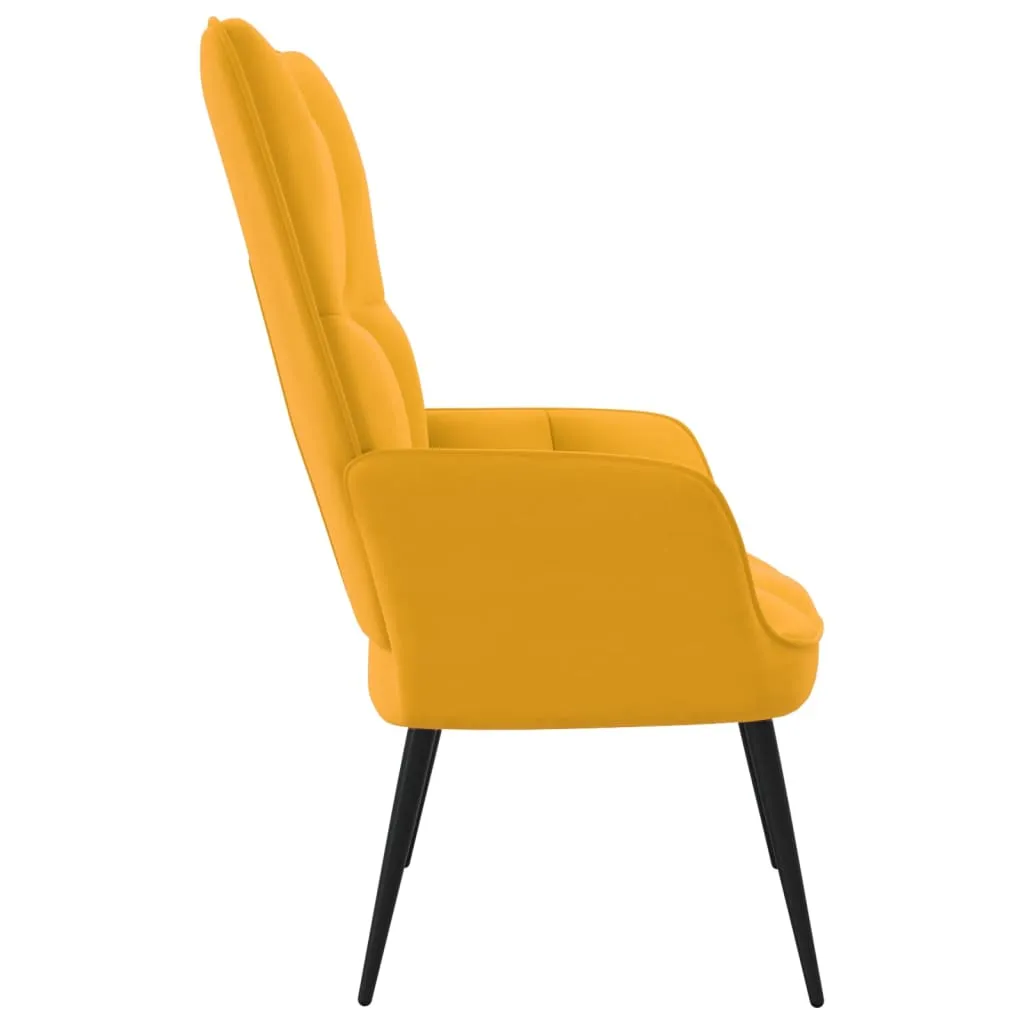 Relaxing Chair Mustard Yellow Velvet
