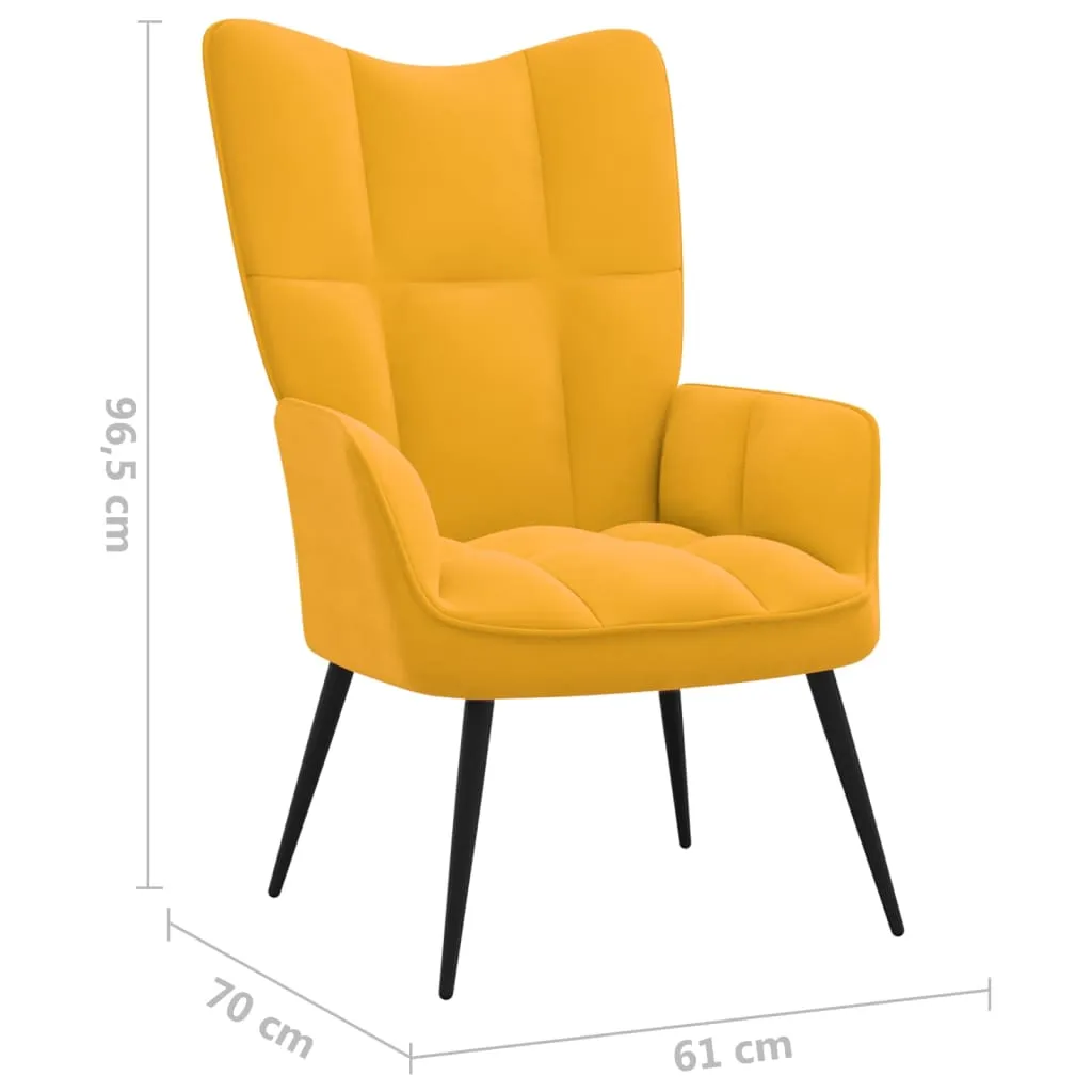 Relaxing Chair Mustard Yellow Velvet