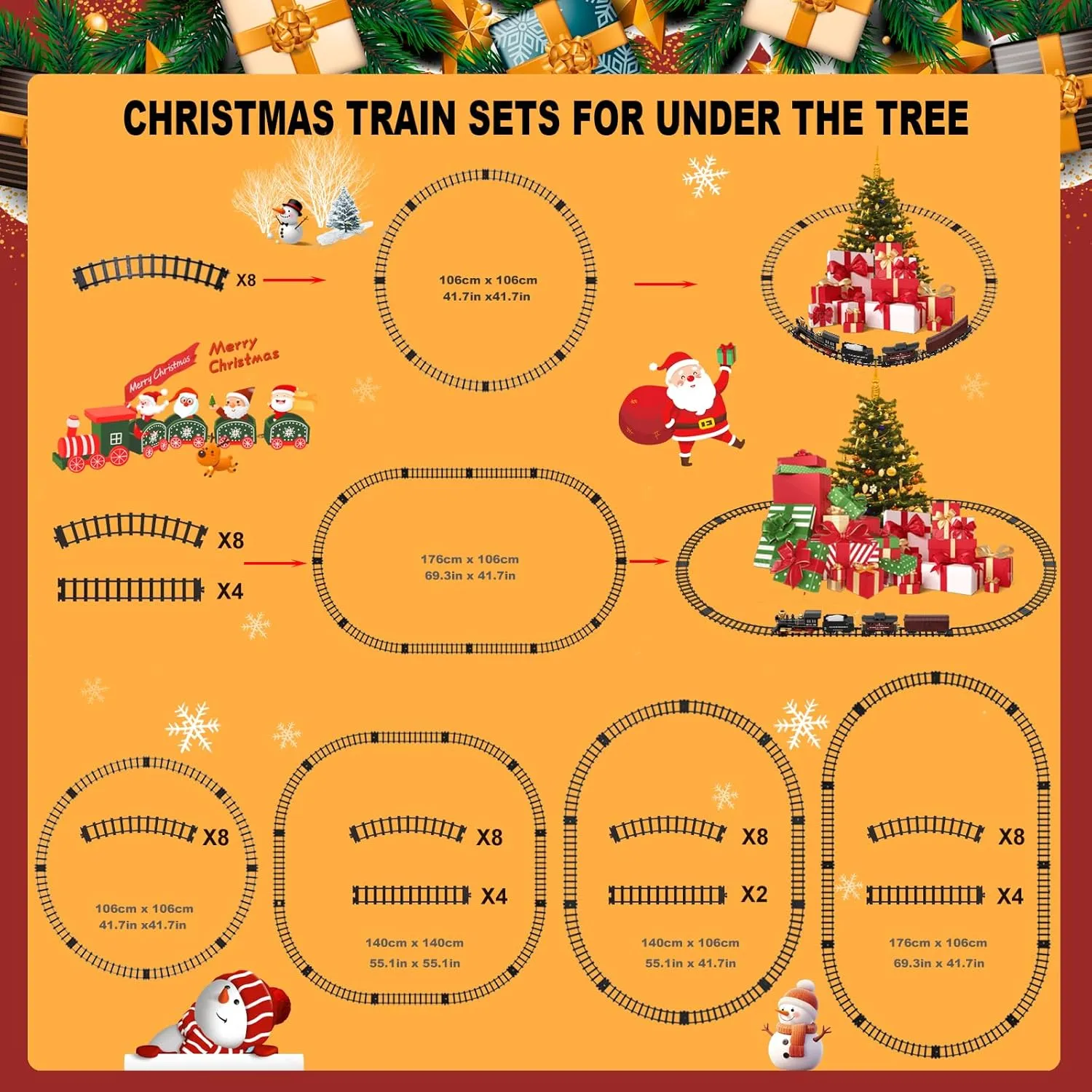 Remote Control Train Set for Kids Electric Steam Engine Locomotive, Cargo Car & Tracks,Trains w/Realistic Smoke,Sounds & Lights,Rechargeable Birthday Gifts for 3 4 5 6 7  Years Old Boys Girls … …