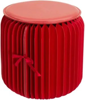 Retractable Stool Folding Chair Outdoor Stool Fishing Kraft Paper Folding Stool (Red)