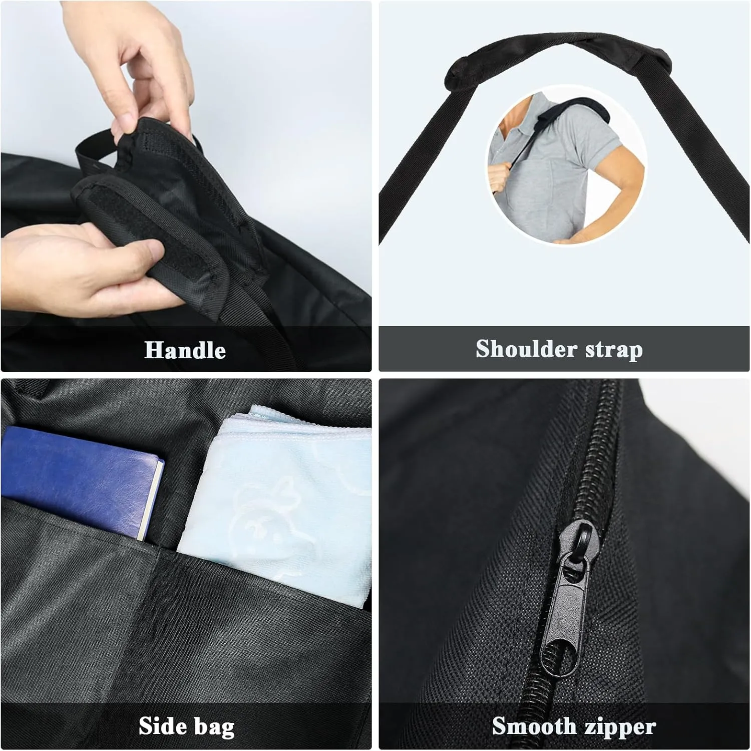 Rollator Bag,Wheelchair Bag for Seniors and Stroller,Travel Walker Bags for Folding Walker,Folding Rollator Accessories (39''Lx16''Wx32''H)