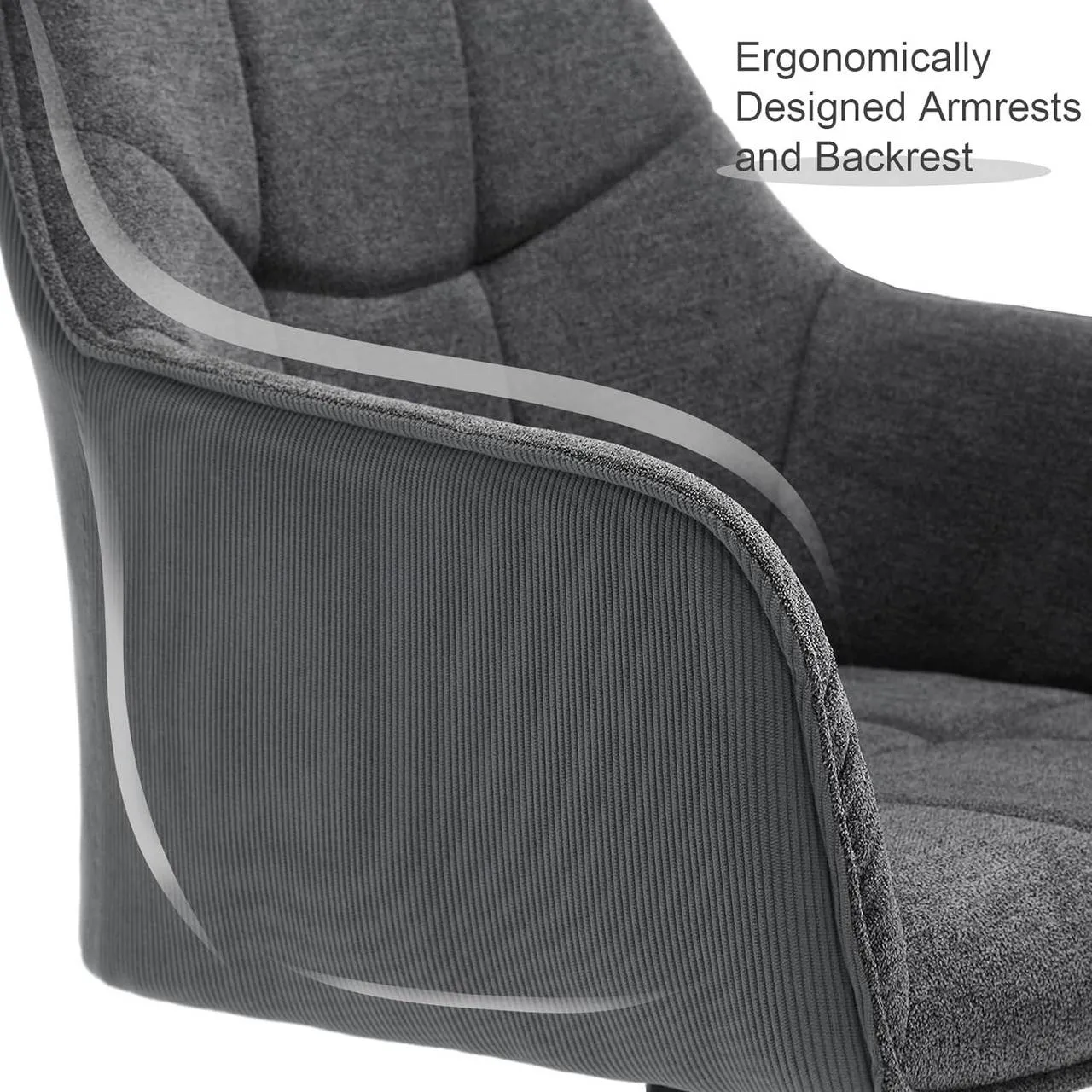 Rootz Swivel Dining Chair - Padded Chair - Ergonomic Seat - 360° Rotatable - Versatile Use - 58cm x 86cm x 63.5cm