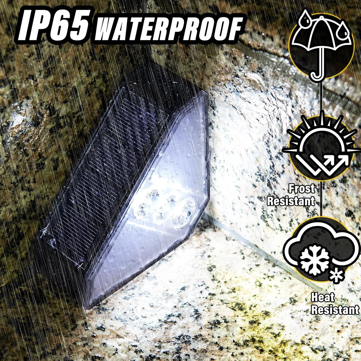 ROSHWEY Solar Step Lights for Outside Waterproof, 6 Pack Outdoor Deck Steps Lights, Triangle Solar Stair Light for Outside, Front Porch, Dock, Backyard, Path, Walkway, Patio Decor, Cool White