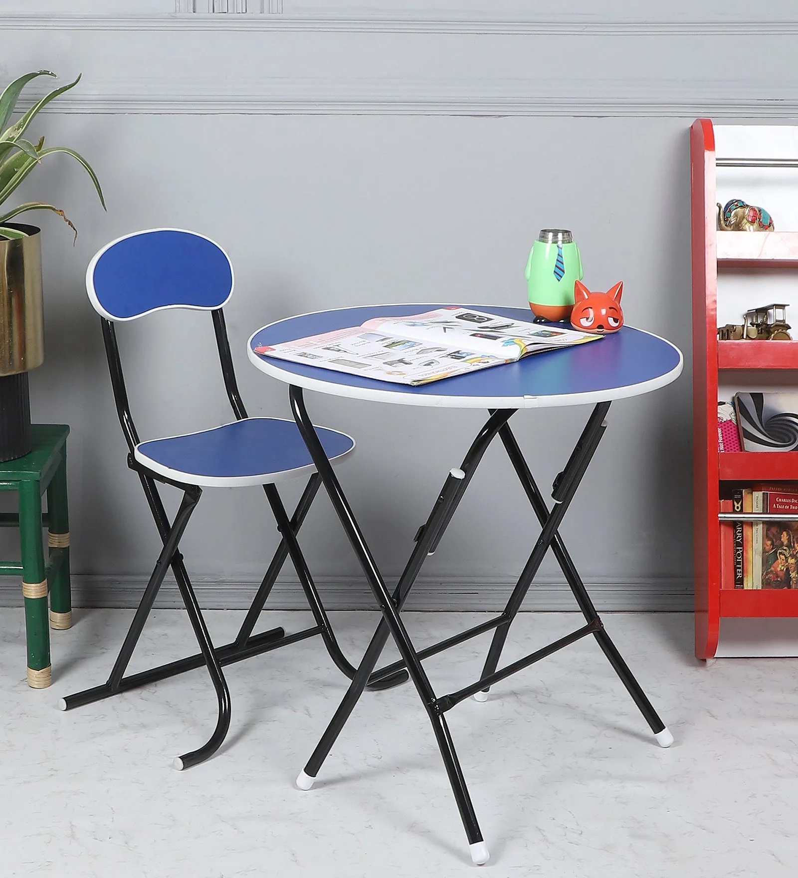Round Foldable Desk & Chair Set