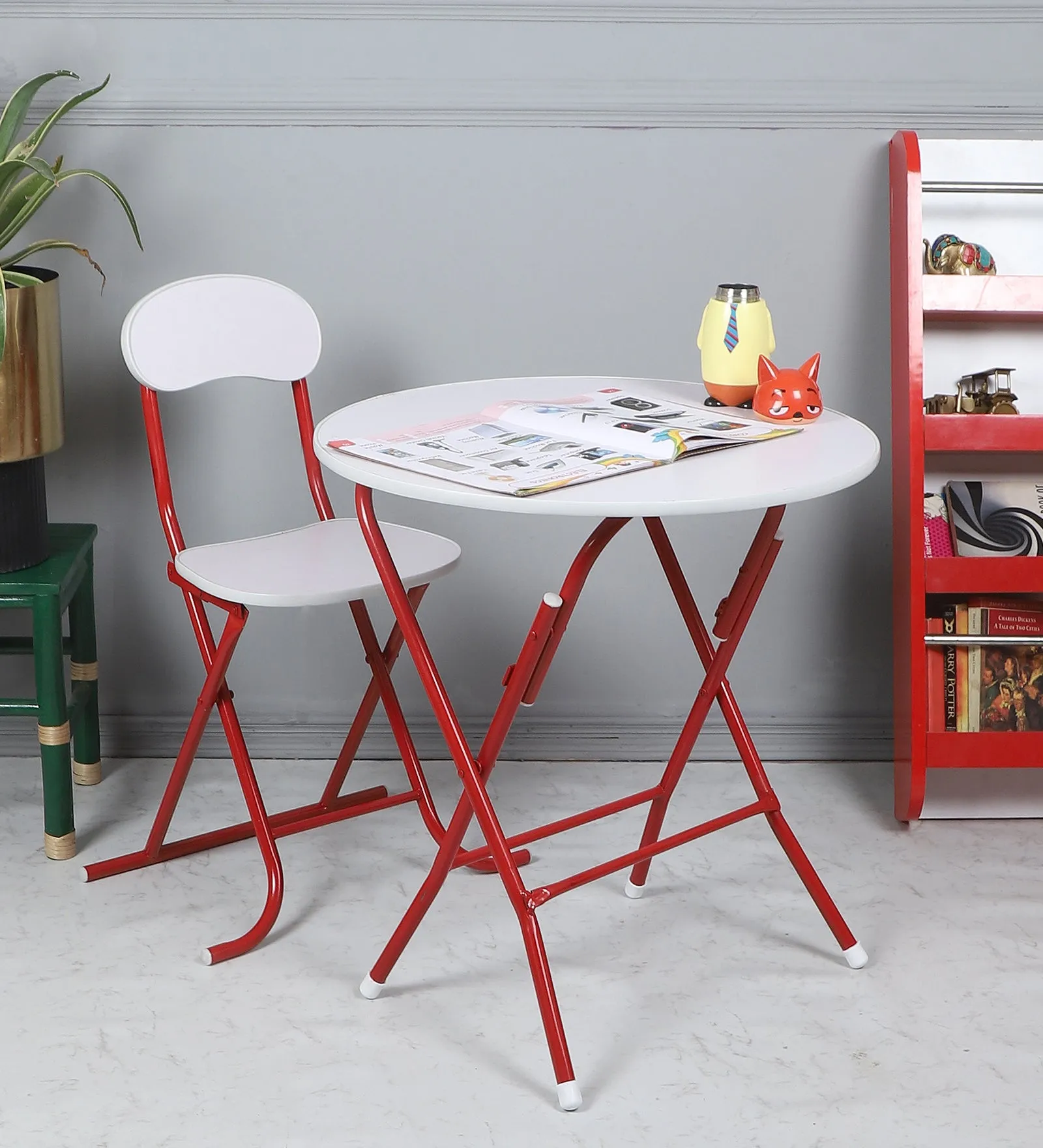 Round Foldable Desk & Chair Set