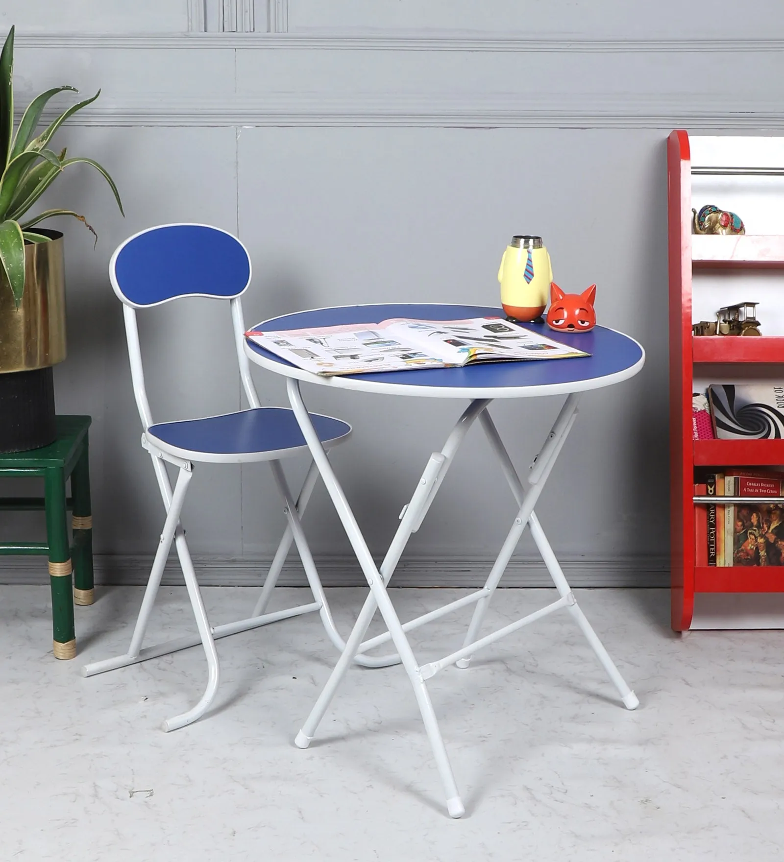Round Foldable Desk & Chair Set