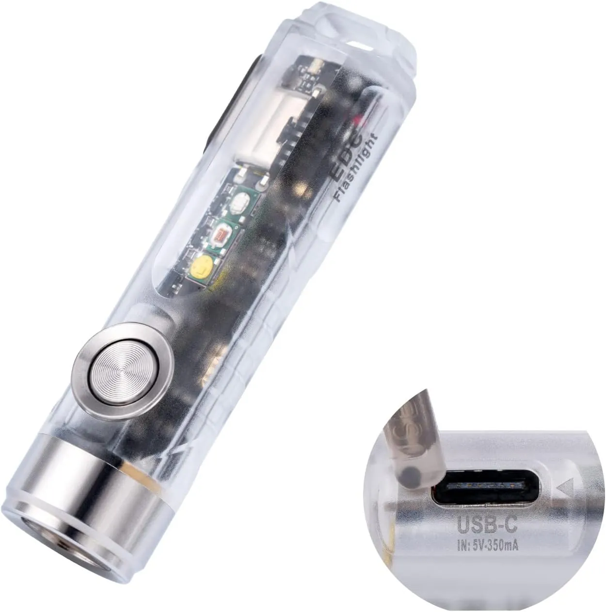 RovyVon Aurora A8 4th Gen USB C Keychain Flashlights Rechargeable, 650 Lumens 6500K Cool White Super Bright Mini Flashlight, with Red/White/365nm Sidelights, Magnetic Pocket Clip and Tail Base