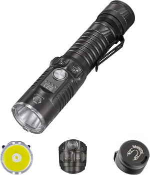 RovyVon Search S21 3000 Lumens Flashlight Super Bright, USB-C Rechargeable Mechanical Switch Pocket Spotlight Flashlights with 400 Meter Beam Distance, Magnetic Tail, IPX8 for Outdoors, Camping