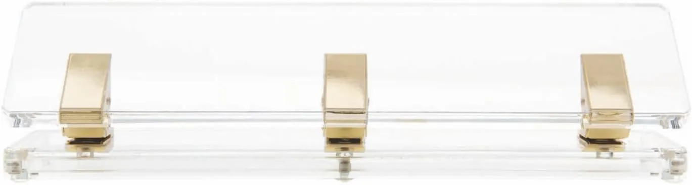 russell hazel Acrylic Signature Hole Punch, Clear with Gold-Toned Hardware, 11” x 2.75” x 2.75” 44629