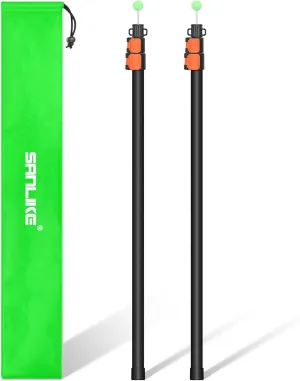SANLIKE Tarp Poles Heavy Duty Telescoping 97" Adjustable Aviation Aluminum Canopy Rods Lengthen Thicken with Protection Cap Portable Poles for Tent Fly Awning Camping Hiking Set of 2