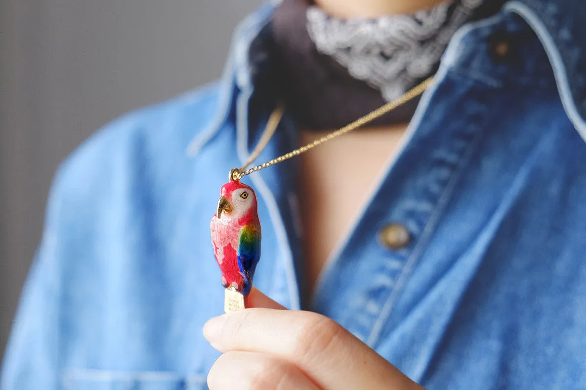 Scarlet Macaw Whistle Necklace