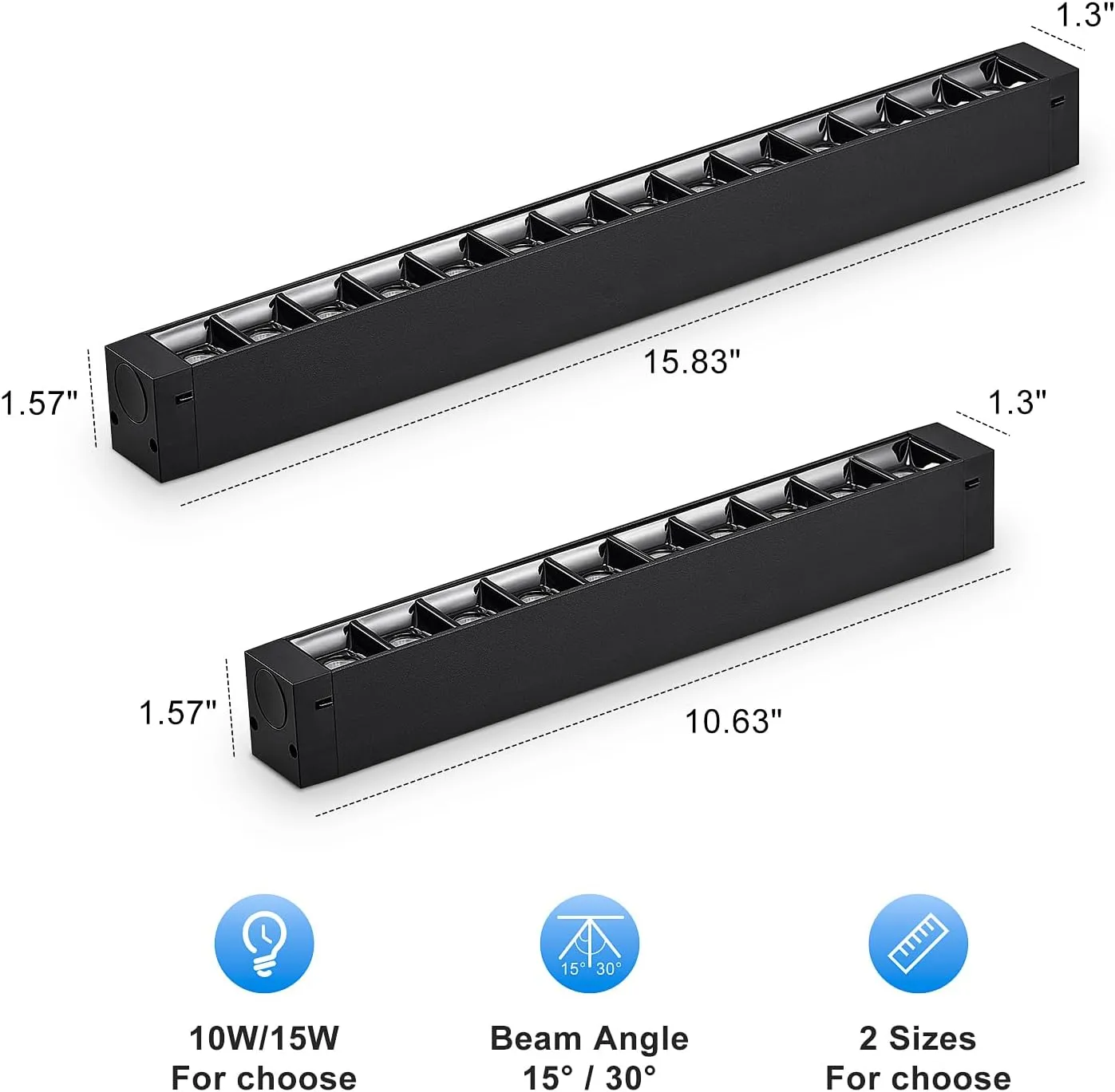 SCON XTB106-24SD 24V Magnetic LED Lamp Head for Recessed/Ceiling/Pendant Track Lighting System, Linear Spotlight Ceiling Wall Light (15W/4000K-Natural White/30°/Ra85/Support Dimming)