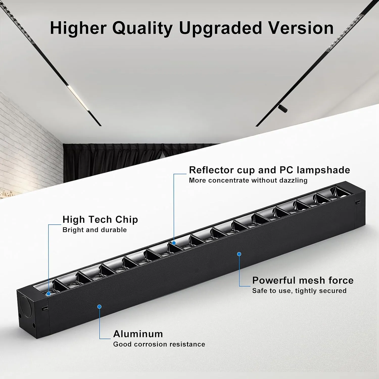SCON XTB106-24SD 24V Magnetic LED Lamp Head for Recessed/Ceiling/Pendant Track Lighting System, Linear Spotlight Ceiling Wall Light (15W/4000K-Natural White/30°/Ra85/Support Dimming)