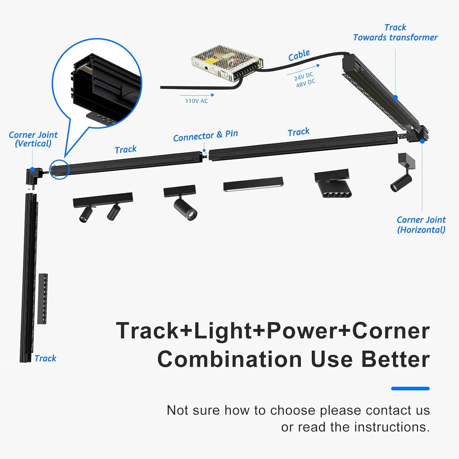 SCON XTB106-24SD 24V Magnetic LED Lamp Head for Recessed/Ceiling/Pendant Track Lighting System, Linear Spotlight Ceiling Wall Light (15W/4000K-Natural White/30°/Ra85/Support Dimming)