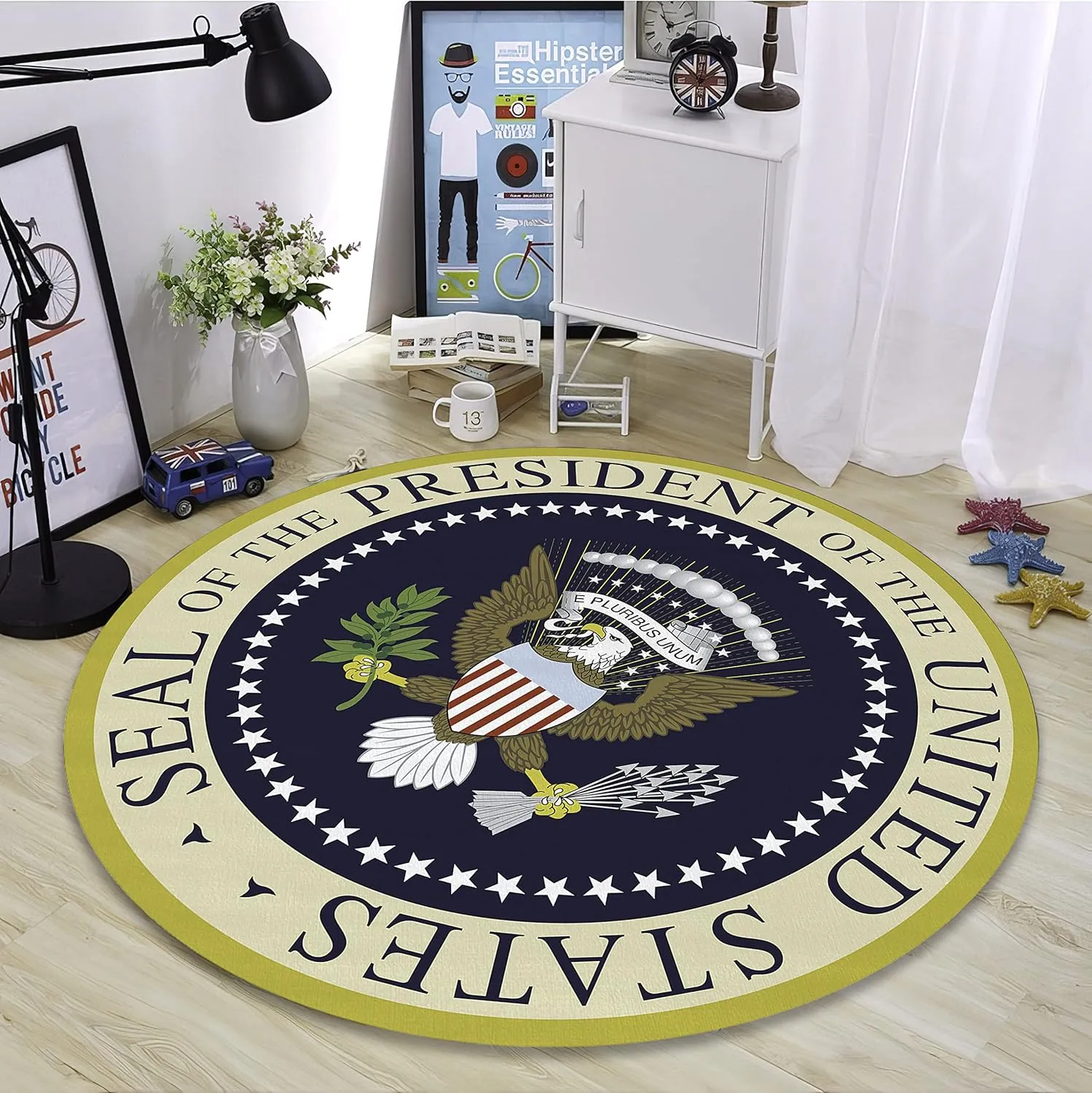 Seal of President of United States Rug American Eagle Carpet Office Area Rug Living Room Bedroom Kitchen Doormat (Economic Quality, 6x6 ft.)