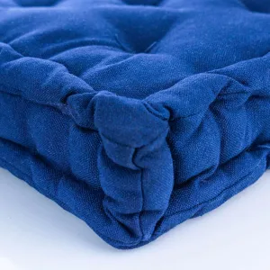 SEAT PAD CUSHION FRENCH NAVY COTTON
