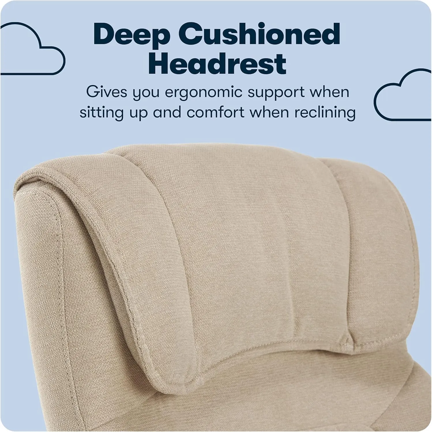 Serta Hannah Executive Home Office Desk Chair, Ergonomic Mid-Back with Lumbar Support, Firm Seat Cushion, Layered Body Pillows, Padded Armrests, Swivel Base, Easy Assembly, Microfiber, Tan