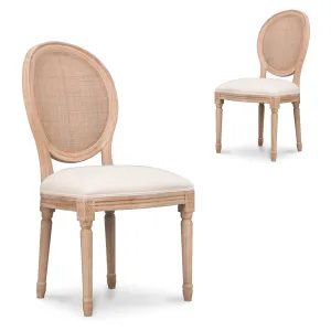 Set of 2 - Lenora ELM Dining Chair - Dawn Beige