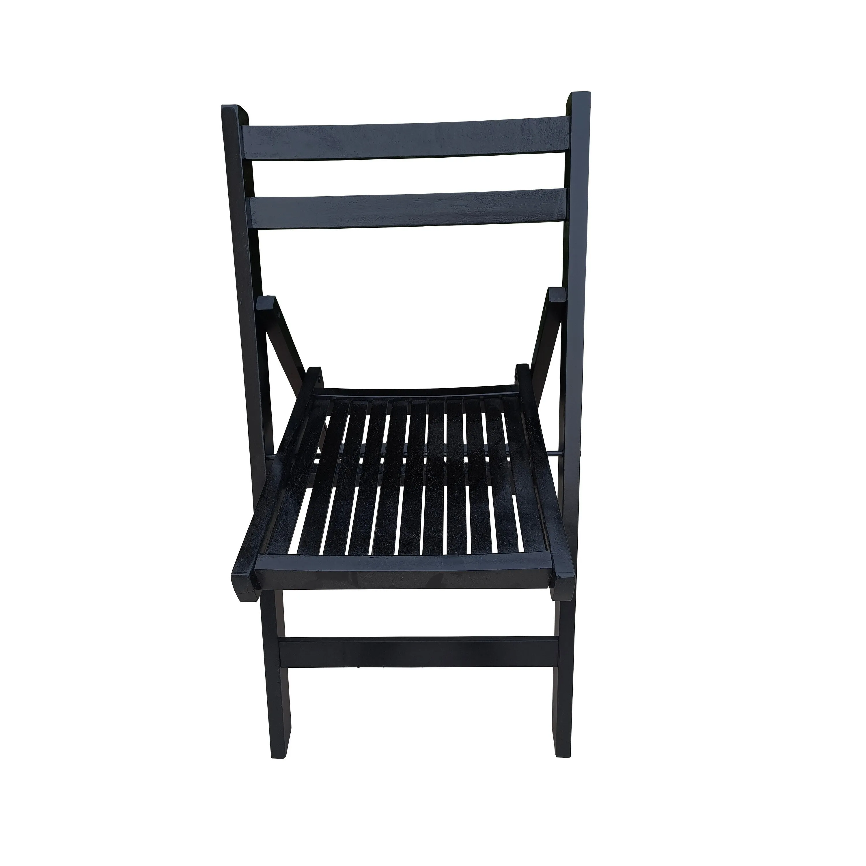 Set of 4 Solid Wood Folding Chairs with Slatted Seat & Back, Fully Assembled for Dining, Events, Kitchen, Balcony