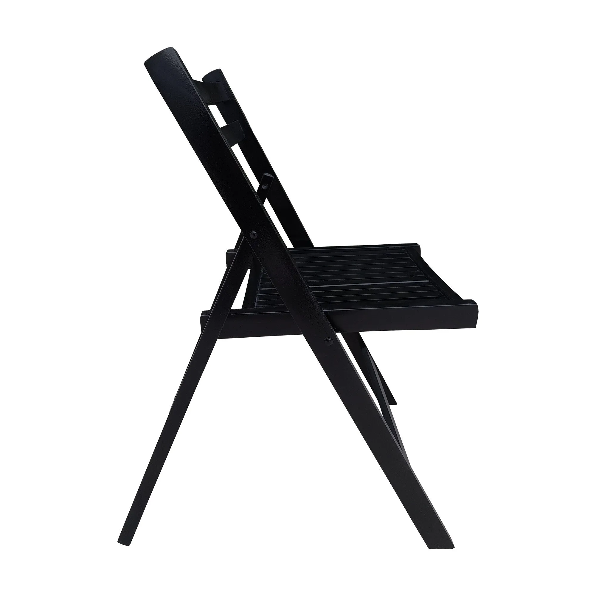 Set of 4 Solid Wood Folding Chairs with Slatted Seat & Back, Fully Assembled for Dining, Events, Kitchen, Balcony