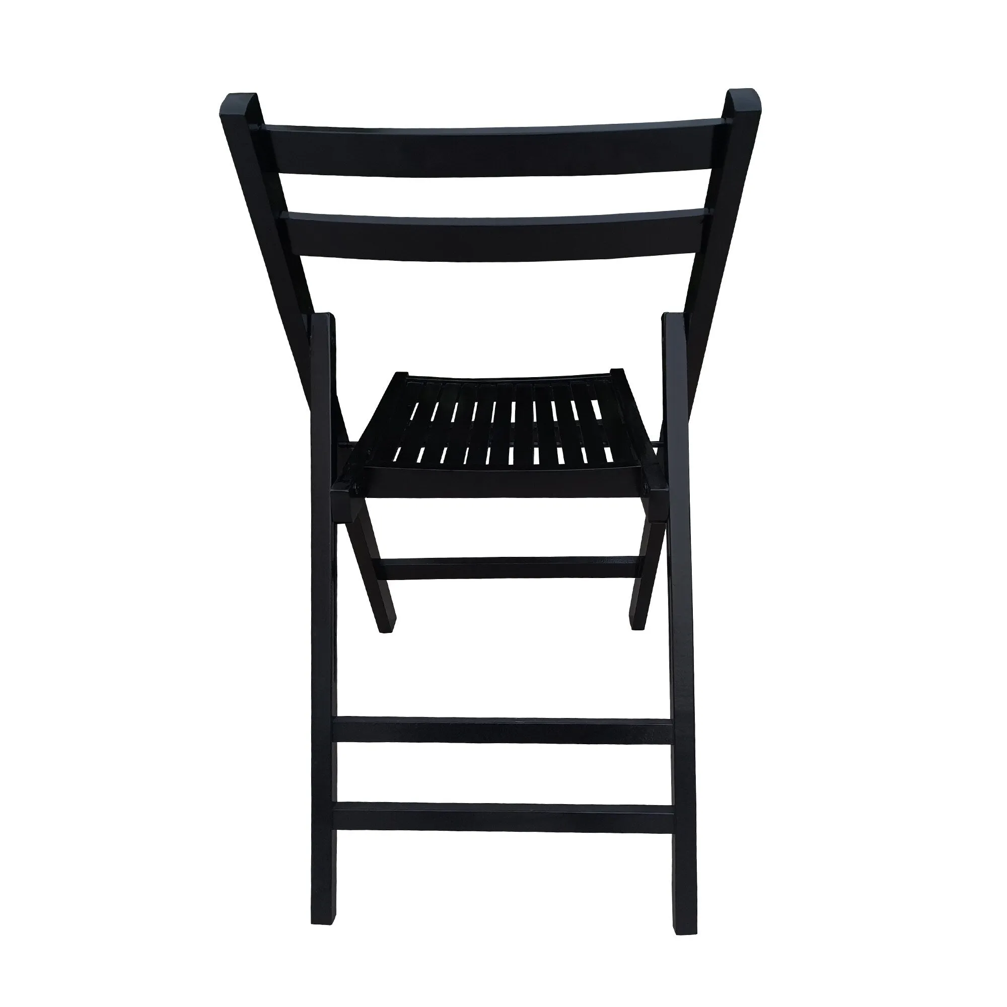 Set of 4 Solid Wood Folding Chairs with Slatted Seat & Back, Fully Assembled for Dining, Events, Kitchen, Balcony