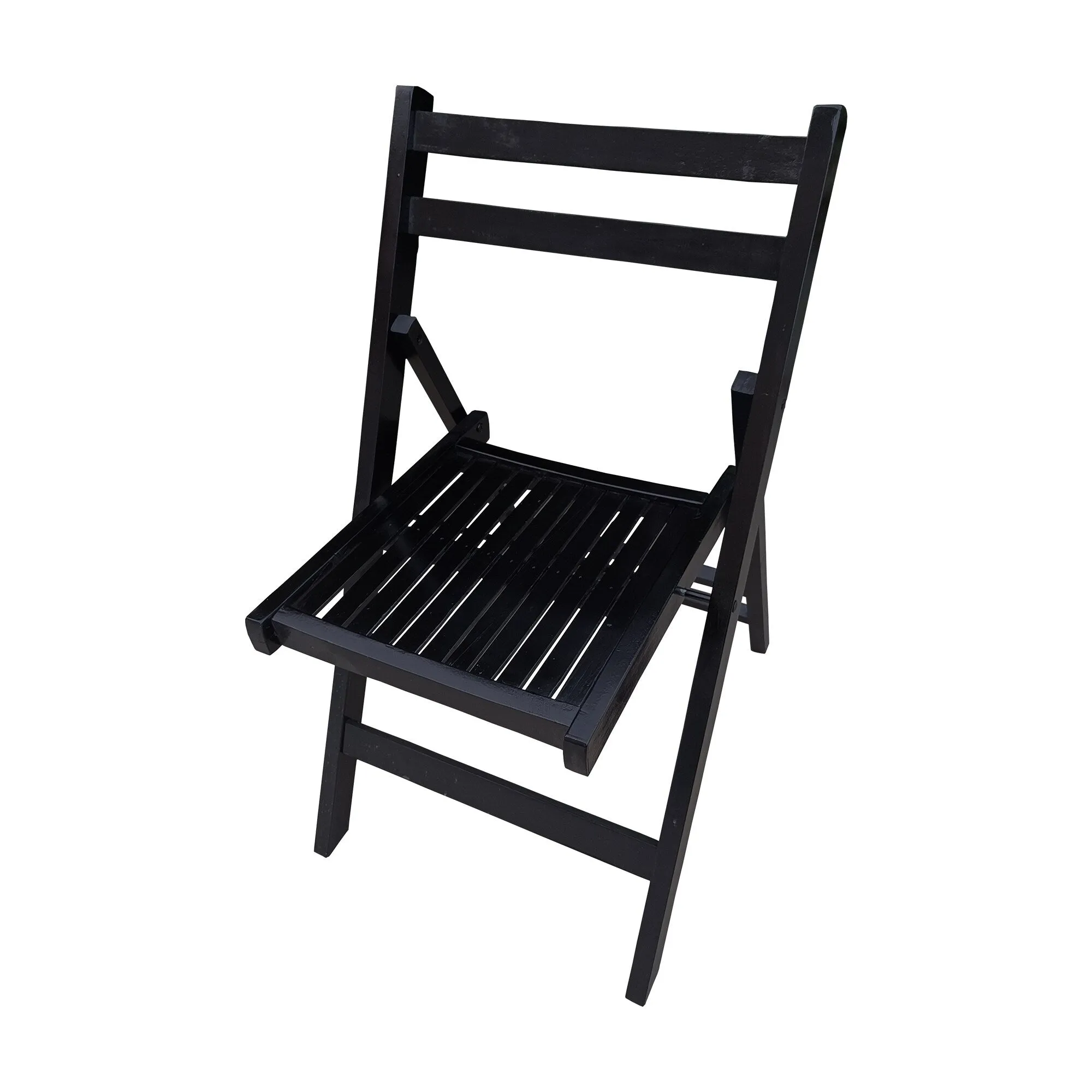 Set of 4 Solid Wood Folding Chairs with Slatted Seat & Back, Fully Assembled for Dining, Events, Kitchen, Balcony