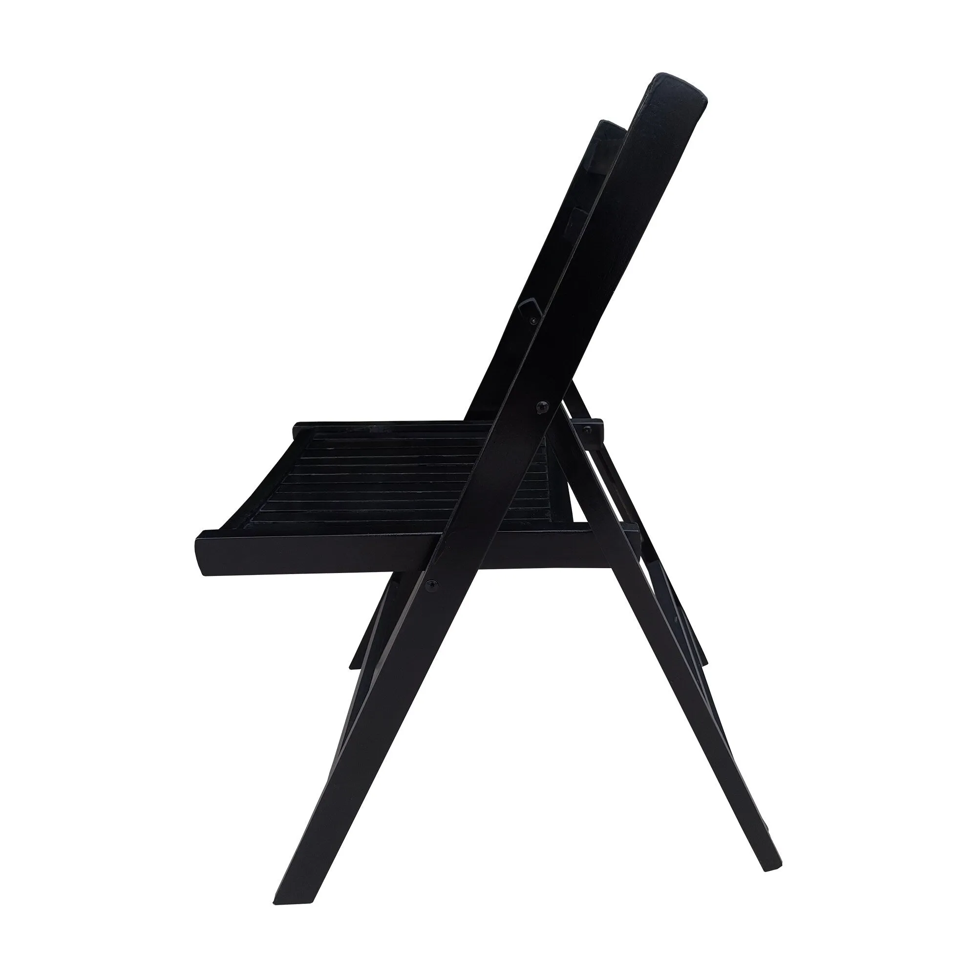 Set of 4 Solid Wood Folding Chairs with Slatted Seat & Back, Fully Assembled for Dining, Events, Kitchen, Balcony