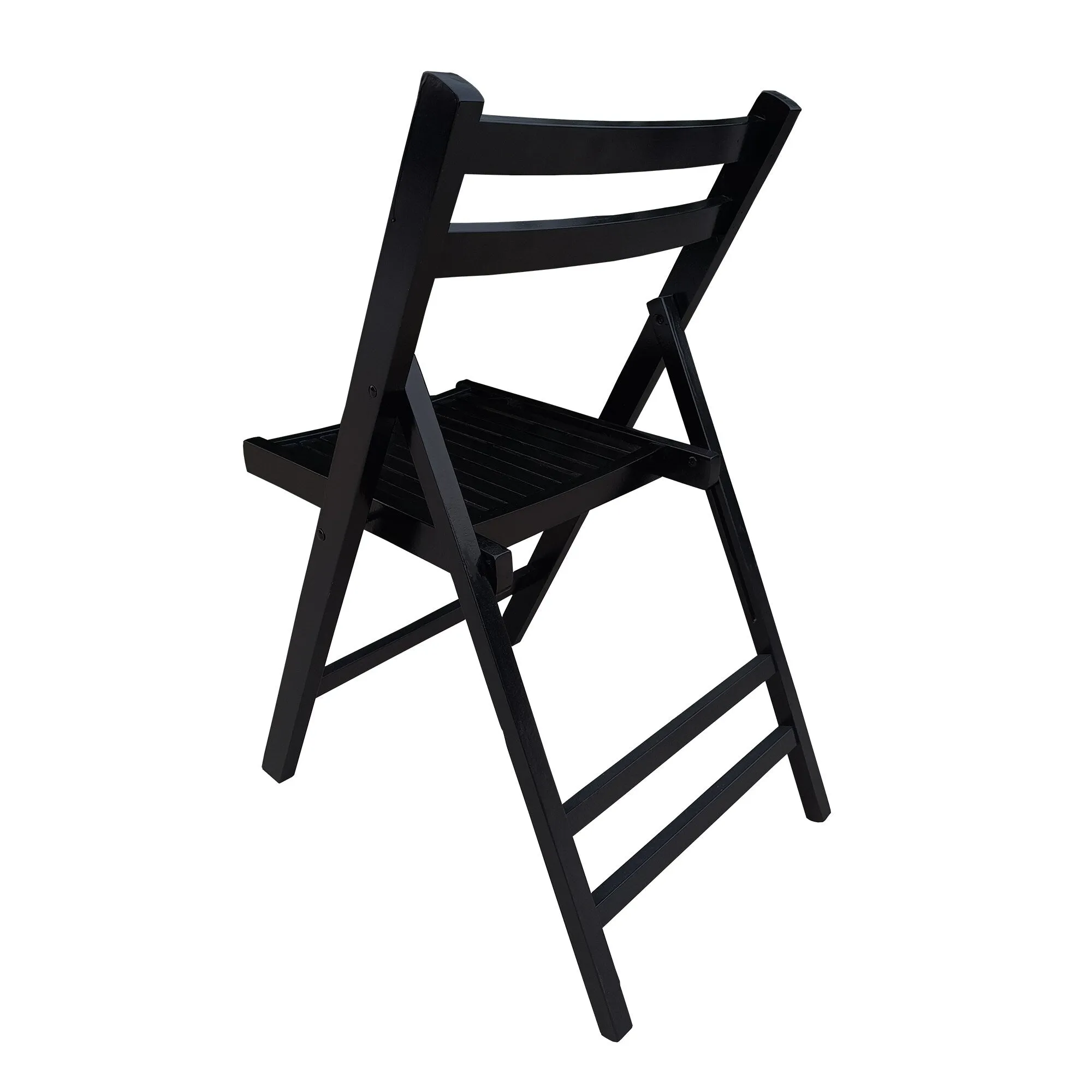 Set of 4 Solid Wood Folding Chairs with Slatted Seat & Back, Fully Assembled for Dining, Events, Kitchen, Balcony
