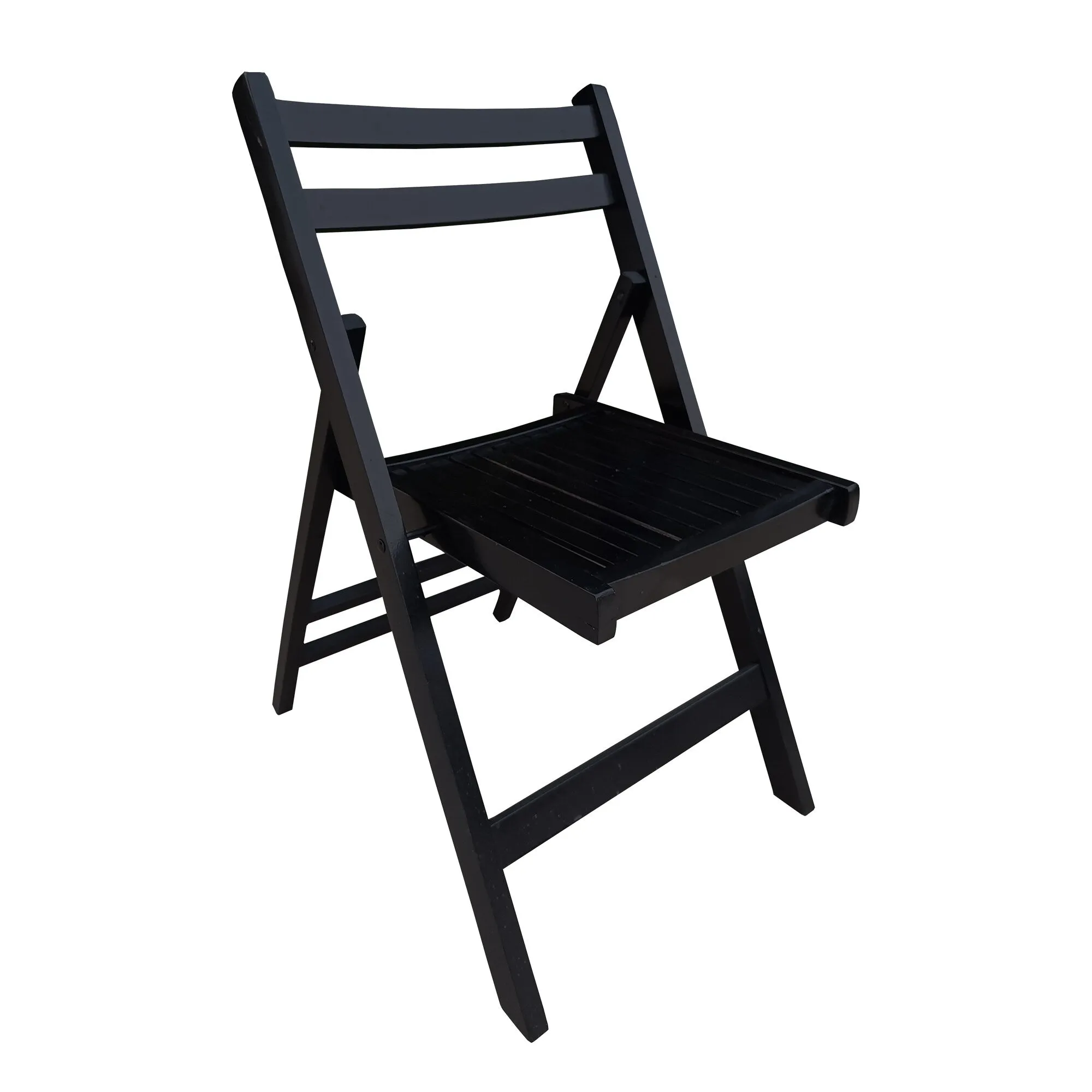 Set of 4 Solid Wood Folding Chairs with Slatted Seat & Back, Fully Assembled for Dining, Events, Kitchen, Balcony