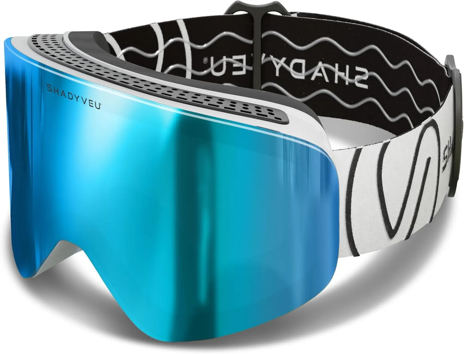 ShadyVEU Snowboard Ski Anti Fog TPU Adjustable 100% UV400 Interchangable Lens Mens Womens Goggles