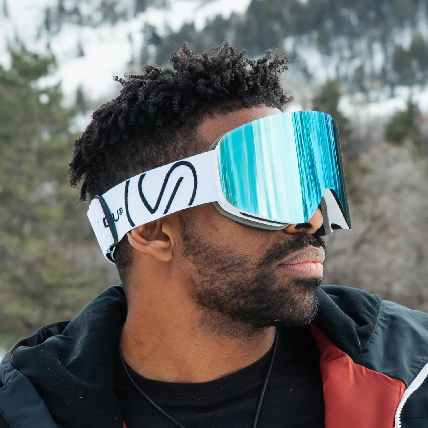 ShadyVEU Snowboard Ski Anti Fog TPU Adjustable 100% UV400 Interchangable Lens Mens Womens Goggles