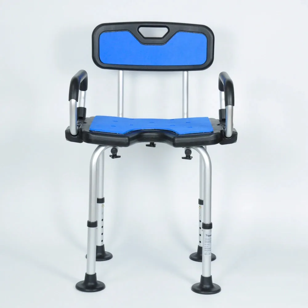 Shower Chair With Padded Soft Seat & Backrest - Black