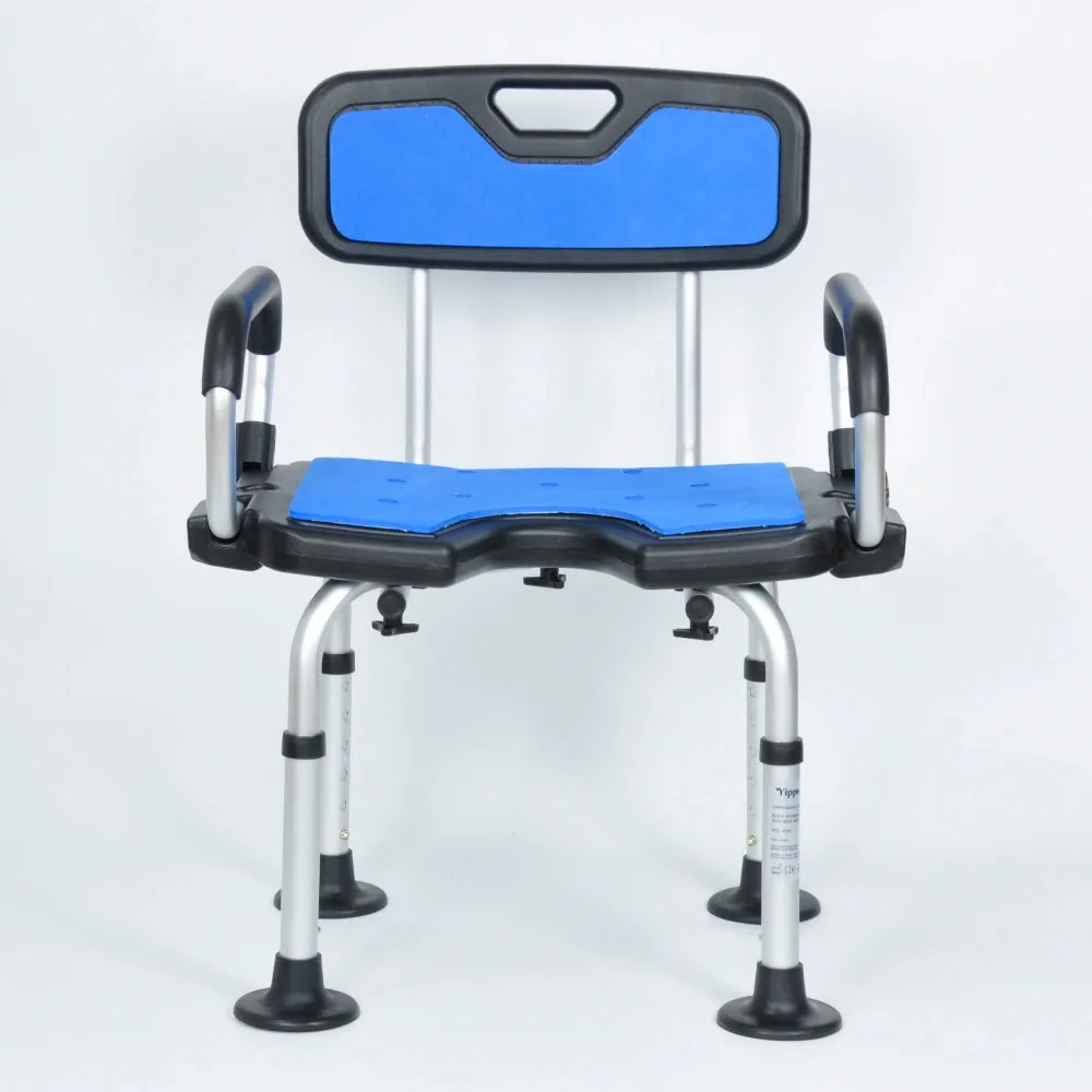 Shower Chair With Padded Soft Seat & Backrest - Black