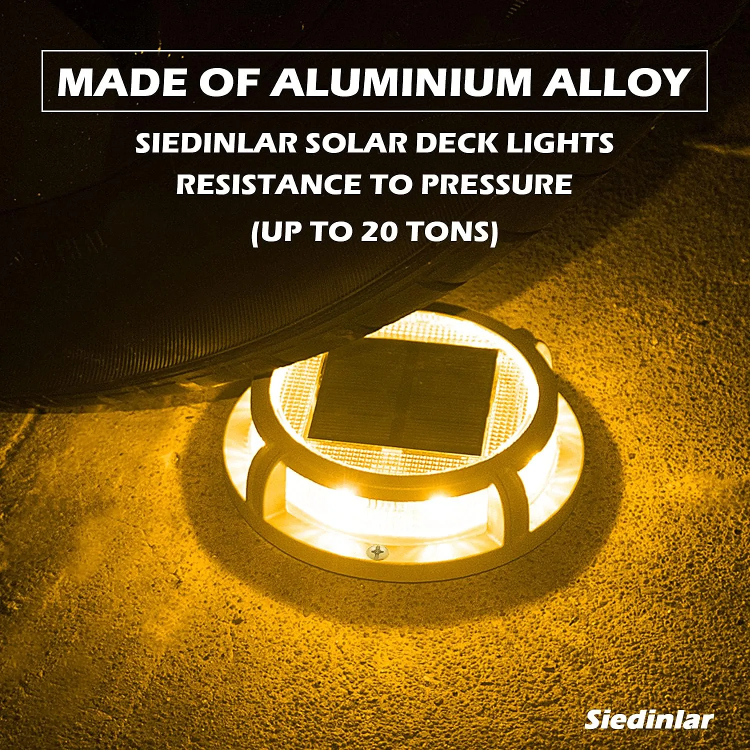 SIEDiNLAR Solar Deck Lights Outdoor 2 Modes 16 LEDs Dock Light Driveway Markers Solar Powered Waterproof for Ground Step Pathway Walkway Stair Garden Road Yard 12 Pack (Cool White/Warm White)