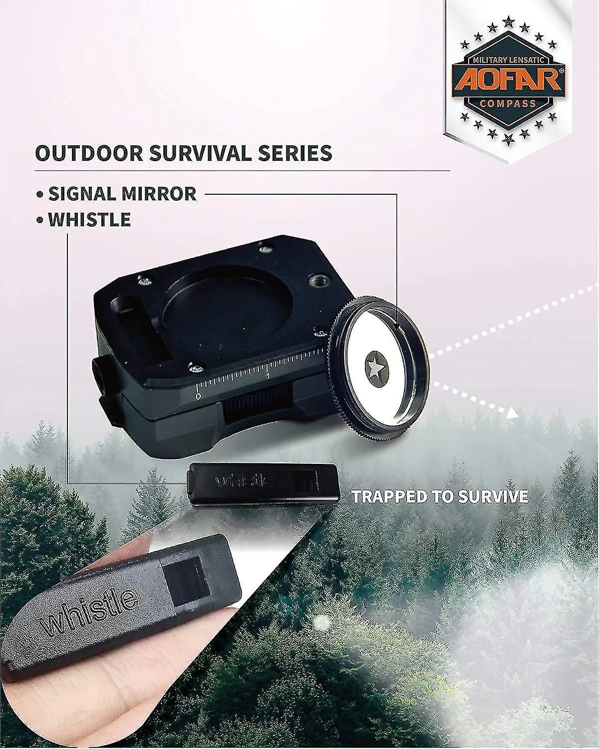 Sighting Military Compass Af-4090, Aluminum Alloy Materialis Lighter, Functional