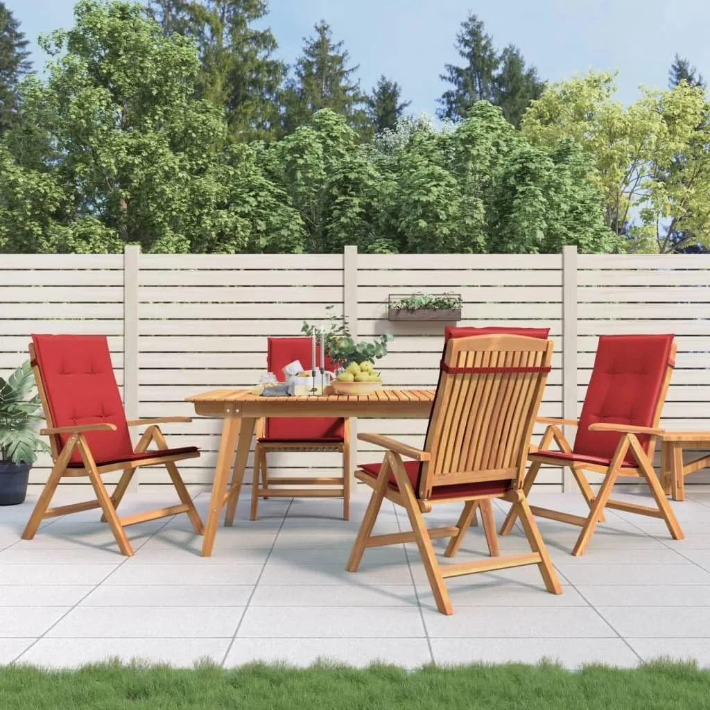 Sillas De Patio Camping Chair Lawn Chairs Outdoor Patio Chairs - Reclining Patio Chairs with Cushions 4 pcs Solid Wood Teak for Park Campsites Garden Beaches