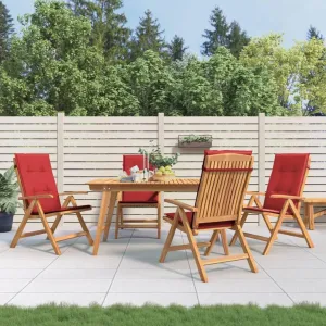 Sillas De Patio Camping Chair Lawn Chairs Outdoor Patio Chairs - Reclining Patio Chairs with Cushions 4 pcs Solid Wood Teak for Park Campsites Garden Beaches
