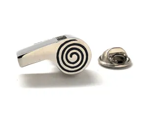 Silver Whistle Lapel Pin | Premium Enamel Pin for Coaches and Referees