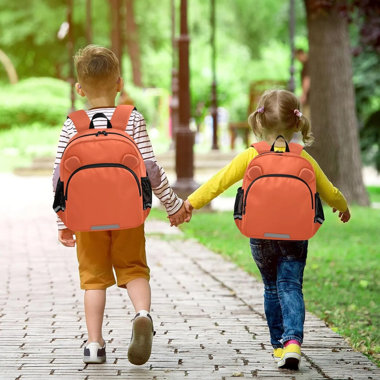 Sinestour Dark Orange Toddler Backpack for School Kids Backpacks for Boys Girls 3-6 Preschool Elementary Kindergarten Backpack Schoolbag