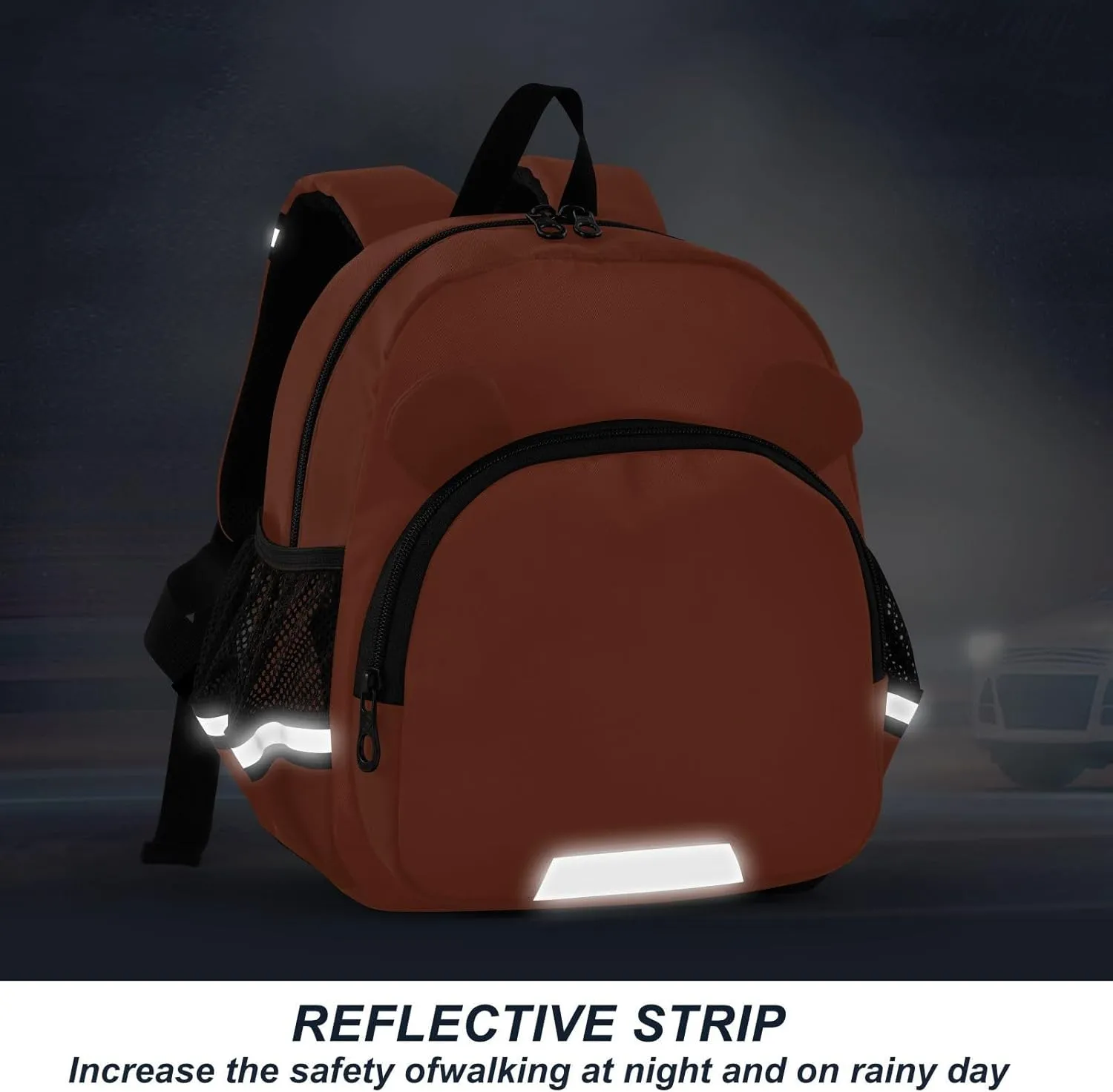 Sinestour Dark Orange Toddler Backpack for School Kids Backpacks for Boys Girls 3-6 Preschool Elementary Kindergarten Backpack Schoolbag