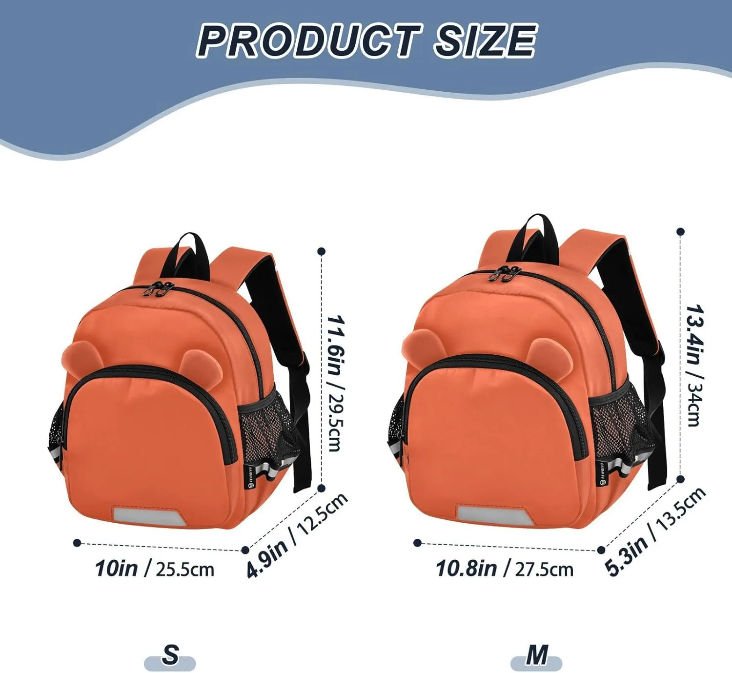 Sinestour Dark Orange Toddler Backpack for School Kids Backpacks for Boys Girls 3-6 Preschool Elementary Kindergarten Backpack Schoolbag