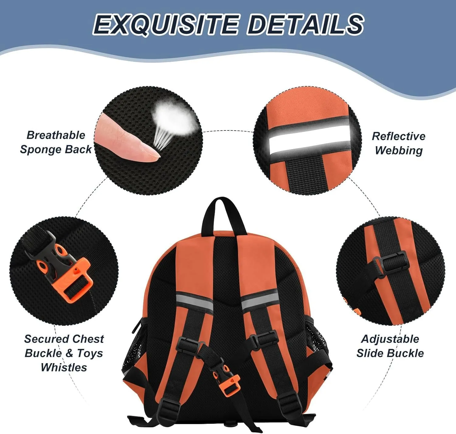 Sinestour Dark Orange Toddler Backpack for School Kids Backpacks for Boys Girls 3-6 Preschool Elementary Kindergarten Backpack Schoolbag